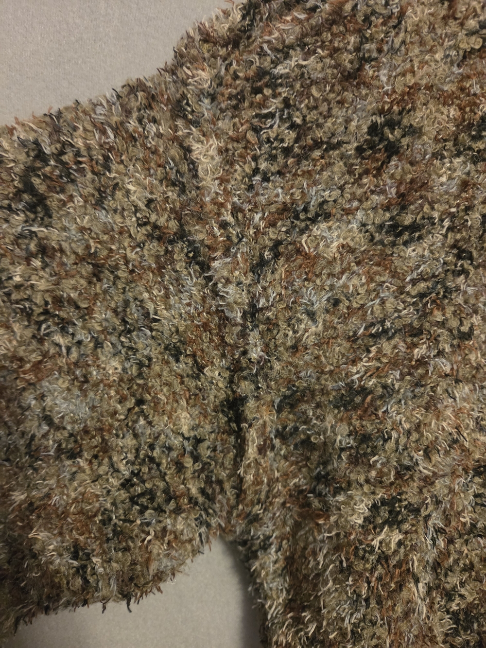 BKE Cozy Funnel Neck Oversized Eyelash Sweater - Brown Multi. Size L - Picture 7 of 10